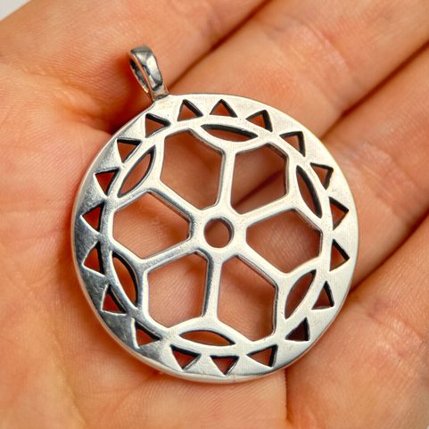 SOLAR CIRCLE, ROKCANY - BOHEMIA,SILVER PENDANT 11G