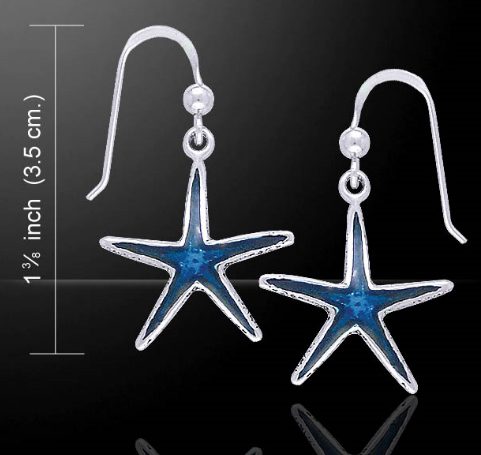 SEA STAR SILVER EARRINGS, AG 925