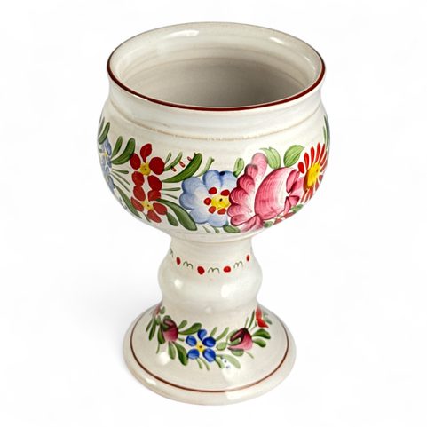 GOBLET CHOD POTTERY FROM BOHEMIA, HAND PAINTED