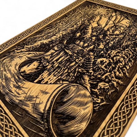 HEIMDALL, DÉCORATION MURALE, BOIS 32X46CM