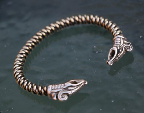 DREKI, VIKING BRASS BRACELET BRAIDED