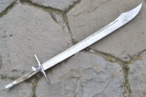 LANGMESSER, TWO HANDED, ANTLER HANDLE