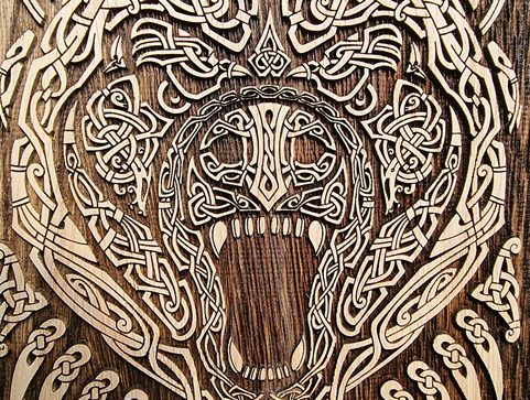 BERSERKER RUNES WALL DECORATION 45CM OAK