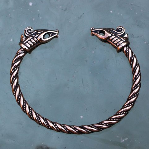 DREKI, WIKINGERDRACHE, ARMBAND, BRONZE