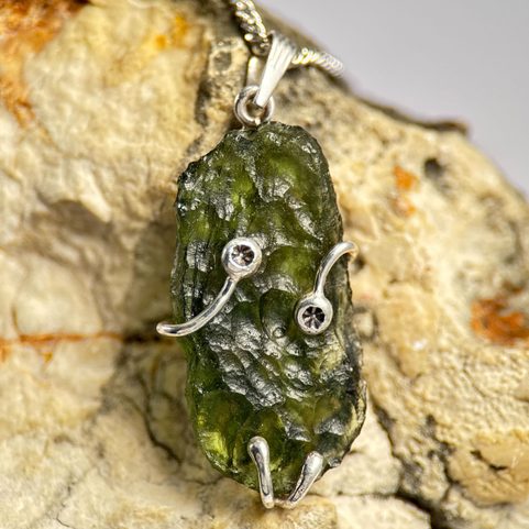 LIBRA, NECKLACE - MOLDAVITE, SILVER 925/1000