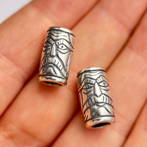 VIKING BEARD RING - GREYBEARD, SILVER