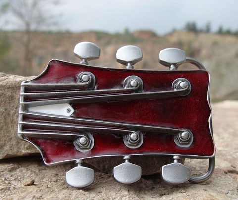 GUITAR HEAD, BELT BUCKLE