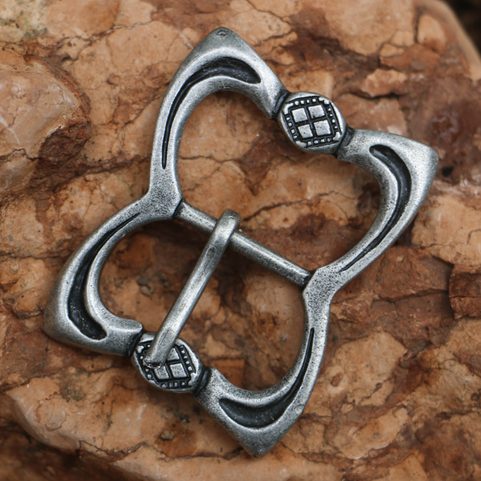 BELT BUCKLE, XIV CENTURY, ENGLAND, ZINC - ANT. SILVER