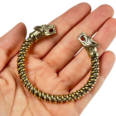 WOLF FENRIR, GEFLOCHTENES MESSINGARMBAND