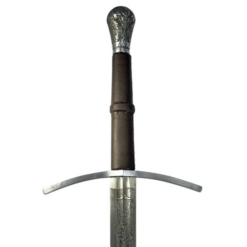 NORBERT HAND-AND-A-HALF MEDIEVAL SWORD ETCHED