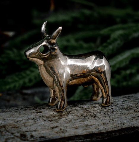CELTIC BULL FROM BULL ROCK CAVE, MORAVIA, FIGURE BRONZE