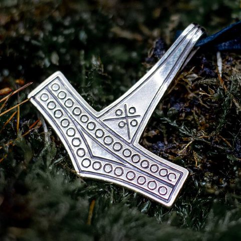 LARGE THOR'S HAMMER, ROMERSDAL, DENMARK, STERLING SILVER