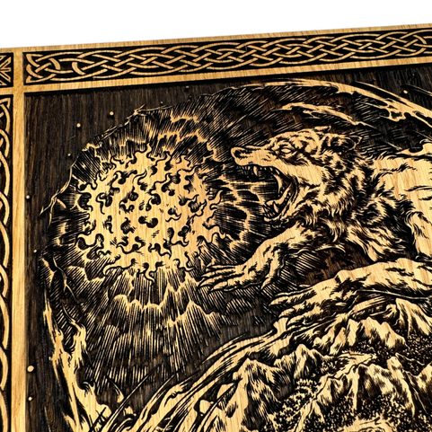 GERI AND FREKI - WOOD 32X46CM