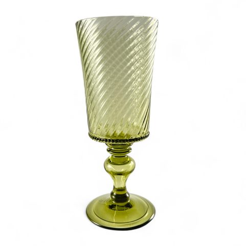 WINE GOBLET, FOREST GREEN GLASS