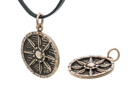 VIKING, BOUCLIER, PENDENTIF, BRONZE