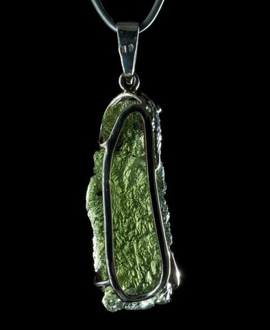 CORONA, SILBERANHÄNGER, MOLDAVIT,  AG 925