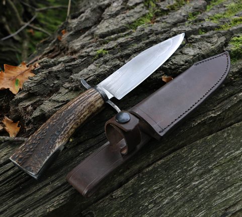 HOLT, BOWIE KNIFE WITH ANTLER, HAMON HARDENING