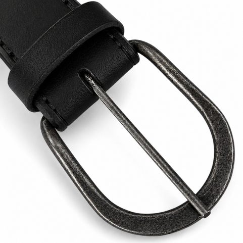 LEATHER BELT, BLACK