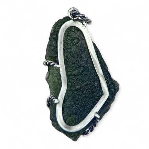 MUSA, COLLIER - MOLDAVITE, ARGENT 925/1000