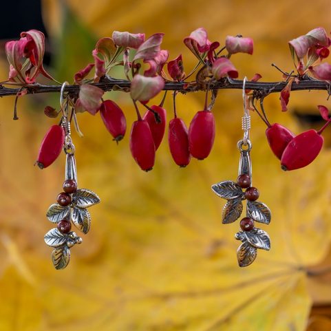CRANBERRIES, EARRINGS, SILVER