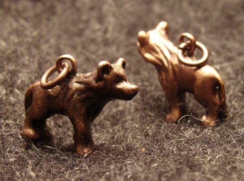 WOLF, COPPERED PENDANT