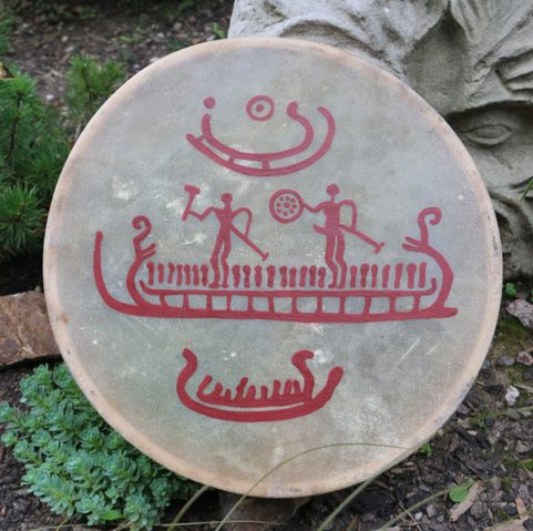 FRAME DRUM TANUM PETROGLYPHS SWEDEN 40CM