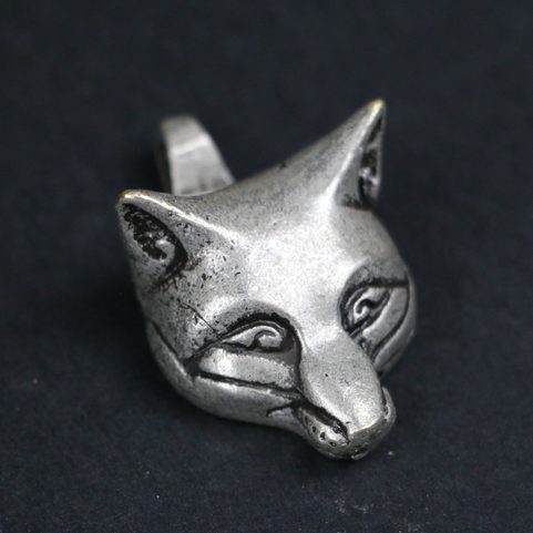 CELTIC FOX, HEAD, PENDANT, ZINC, ANTIQUE SILVER