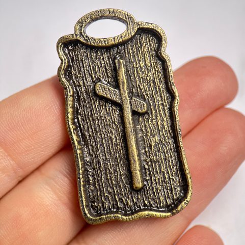 NAUTHIZ RUNE PENDANT ZINC ANT. BRASS