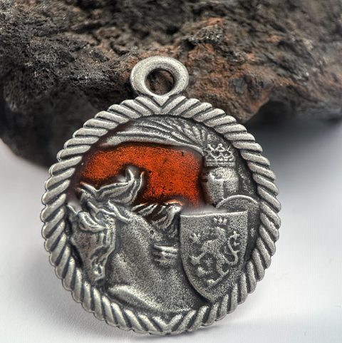 KÖNIG VON EISEN UND GOLD - PREMYSL OTAKAR II, ANHÄNGER, ZINK, EMAILLE