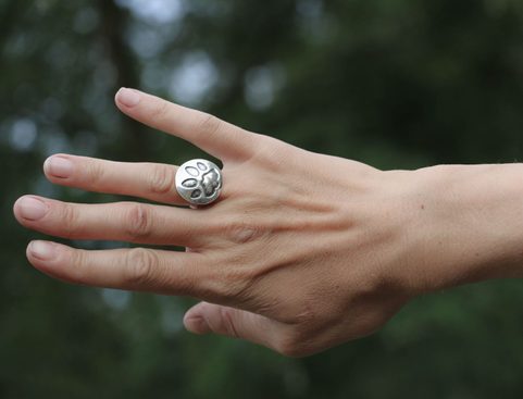 L'EMPREINTE DU CHAT, BAGUE, ARGENT