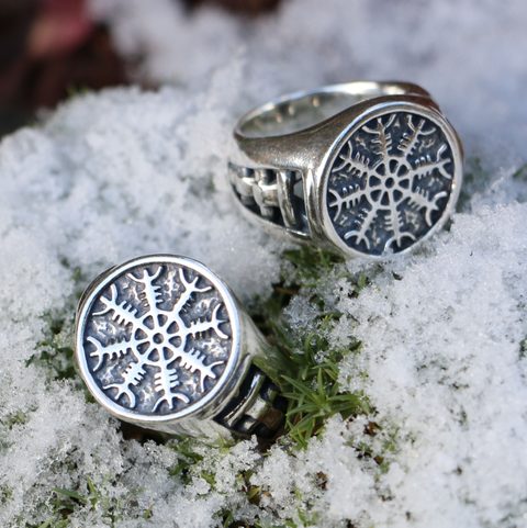 AEGISHJÁLMUR, WIKINGER RING, SILBER 925, 27G