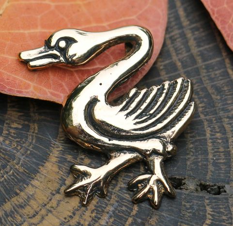 ENTE, MITTELALTERLICHES ORNAMENT, BRONZE