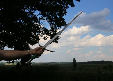 HARPION, ÉPÉE MÉDIÉVALE À UNE MAIN ET DEMI.