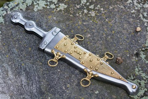 PUGIO, POIGNARD ROMAIN, TYPE POMPÉI AVEC FOURREAU
