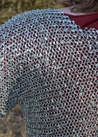 CHAINMAIL SHIRT HAUBERGEON, RIVETED, ZINC PLATED