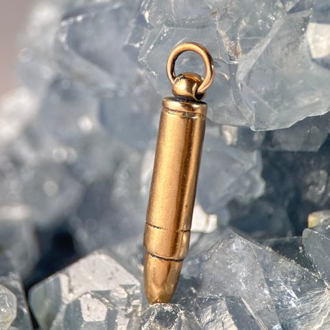 BULLET, 9MM LUGER, BRONZE PENDANT