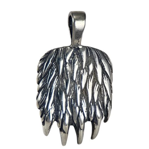 BEAR PAW PENDANT, SILVER