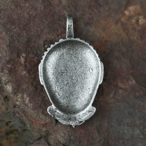 CELTIC HEAD, MSECKE ZEHROVICE, BOHEMIA, ZINC PENDANT, ANTIQUE SILVER