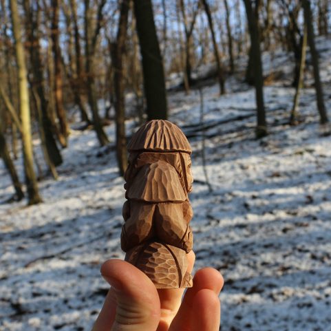 DOMOVOI, HAND CARVED HOUSEHOLD DEITY