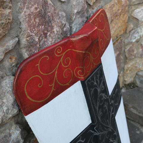 BOUCLIER MÉDIÉVAL, BOUCLIER EN BOIS PEINT À LA MAIN - KONSTANZ