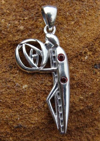 BEETLE, ART NOUVEAU, PENDANT, GARNET, AG 925