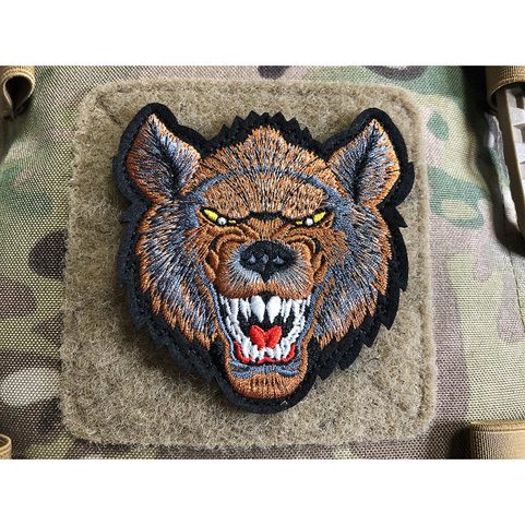 LOUP EN COLÈRE, FULLCOLOR, 3D PATCH