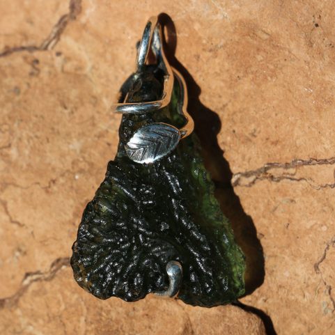 FELICIA SILVER PENDANT, MOLDAVITE