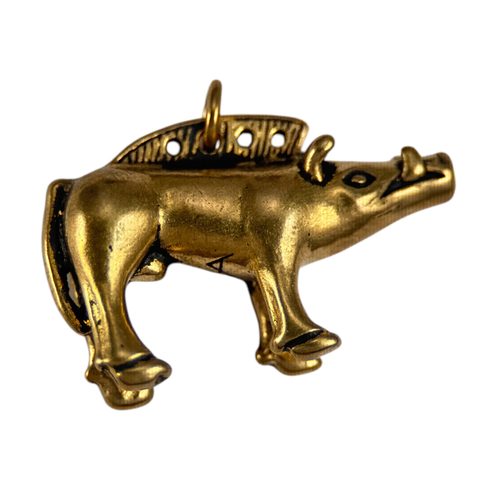 CELTIC BOAR FROM BIBRACTE, AMULET, BRONZE