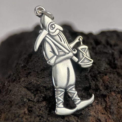 MEDIEVAL MINER - MINING DWARF, PENDANT, SILVER 925/1000