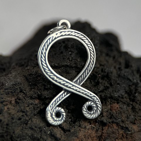 TROLL CROSS, ODAL RUNE, PENDANT, STERLING SILVER
