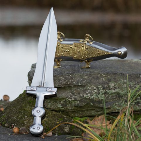 PUGIO, POIGNARD ROMAIN, TYPE POMPÉI AVEC FOURREAU