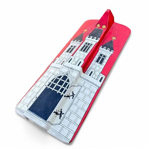 HUSSITE PAVISE SHIELD, HAND-PAINTED WOODEN PRAGUE