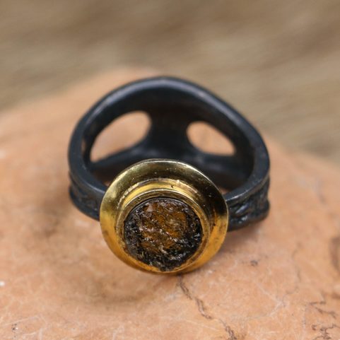 LEVONA SILVER MOLDAVITE RING