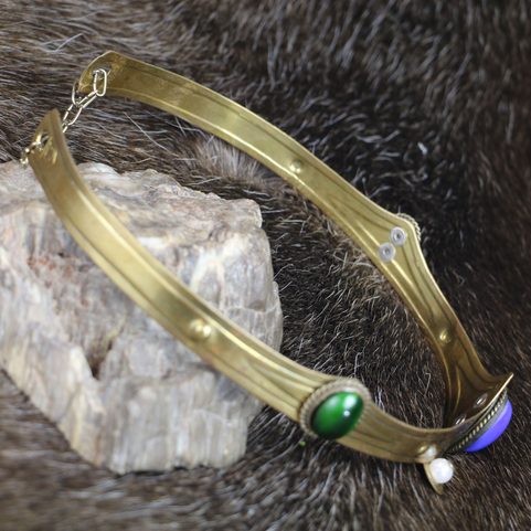 LARA - MEDIEVAL CROWN, BRASS AND GLASS